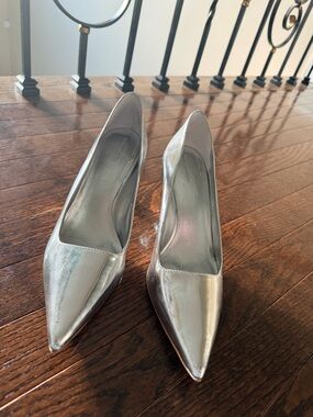 Reformation Silver Pointed-Toe Women's Pumps